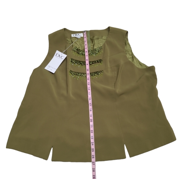 DVC EXCLUSIVE SHIRT WOMENS SIZE 24 GREEN SLEEVELESS BLOUSE BACK ZIP NEW - Picture 9 of 14